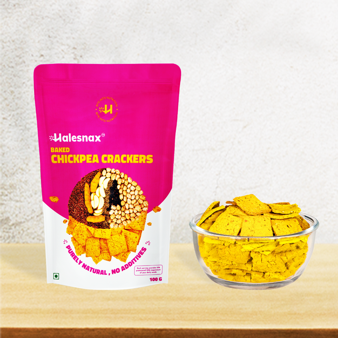 Chickpea Crackers - Protein Rich | No Added Sugar | Diabetes Friendly | Baked | No Palm Oil | High Protein Savoury Snack