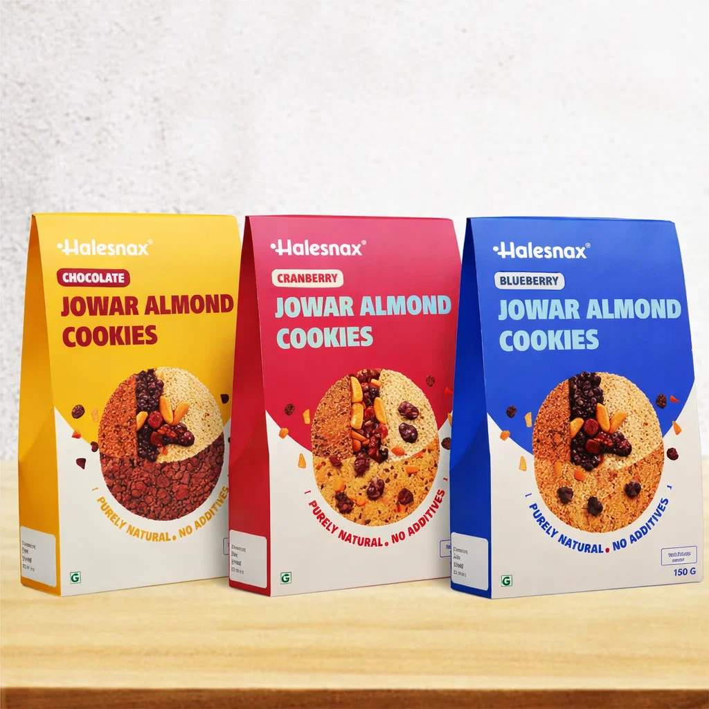 Cookies Combo - Jowar Almond Chocolate Cookies, Blueberry Cookies And Cranberry Cookies
